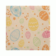 Papstar Serviettes 300, 3 plis pliage 1/4 33 cm x 33 cm naturel "Eggs" en papier recyclé - beige 89582