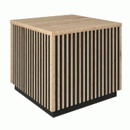 Podium bas Vertigo T01 MDF noir et chêne clair 45x45x40cm