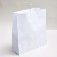 Sac kraft blanc poignées torsadées 46x16x49cm - par 50