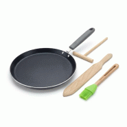 Set de 1 poêle de cuisson 26 cm en aluminium avec 3 ustensiles de cuisine sans PFAS Elo Ducato - aluminium 3176239939927