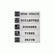 Signalétique Alu Brossé Picto - 40x200mm - Impression noire - Coins arrondis avec adhésif Signalétique Alu Brossé Picto - 40x200mm - Impression noire - Coins arrondis avec adhésif