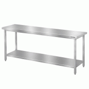 Table de travail en inox Bar 2000x600 mm avec 1 étagère inférieure PREMIUM - GOLDINOX - gris inox 3701770836147
