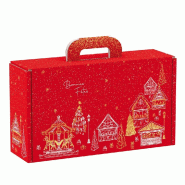 Valisette carton ''Chalets'' 33x18,5x9,5cm rouge à monter