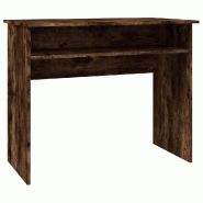 VidaXL Bureau Chêne fumé 90x50x74 cm Bois d'ingénierie Modèle Apex Chic - marron 815462