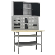 Vidaxl établi avec 3 panneaux muraux et 1 armoire 3053431 Vidaxl établi avec 3 panneaux muraux et 1 armoire 3053431