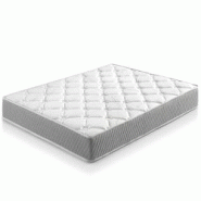 VS Venta-stock Matelas Soft Confort 140x190 cm de Ressorts Ensachés, 22 cm de Hauteur - blanc mousse C9041