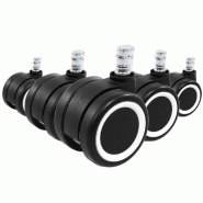 5x Roulettes pour sols durs ROLO COLOR 60 11mm / 60mm noir/blanc hjh OFFICE - multi-matériau 619048