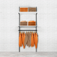 Élément de départ Cremablack 2 tablettes blanc + 1 penderie L90xH240cm