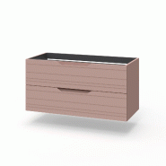 AQA Design Meuble sous-vasque en MDF avec 2 tiroirs SOLMIRA rose poudre L.100 P.45 H.50 MPSO150-CIP - rose Bois manufacturé MPSO150-CIP