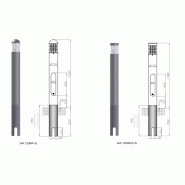 Borne lumineuse d'éclairage public électrique sap 1200/p / hid / halogène / fluorescente / 23 - 70 w / en aluminium anodisé / 1.2 m