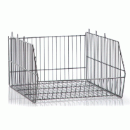 Corbeille fil empilable epoxy gris martelé 49x60x30cm
