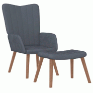 Décoshop26 - Fauteuil lounge chaise de canapé design moderne avec repose-pied en velours gris foncé DEC026526 - gris 3000255869183