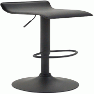Décoshop26 - Tabouret de bar x1 design minimaliste hauteur réglable repose-pieds en PVC noir et métal noir 10_0006039 - noir métal 3000265354761