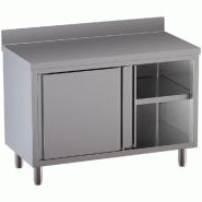 Diamond - Table armoire neutre, portes coulissantes, avec dosseret arrière - réf. TA107D-SA6 - gris AKS-TA107D-SA6