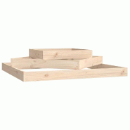 Helloshop26 - Jardinière 112 x 112 x 27 cm design rustique 3 niveaux pour fleurs jardin en bois massif de pin 02_0048487 - Bois massif 3000235309845