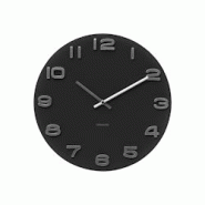 Horloge ronde vintage en verre 35 cm Noir Karlsson - noir verre 8714302244001 Horloge ronde vintage en verre 35 cm Noir Karlsson - noir verre 8714302244001