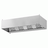 Hotte caisson inox statique 2m20 avec filtre et éclairage | Profondeur 900 mm