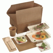 Kit plateau repas postal Lunch 4 assiettes Kanopée 26x20,5x11,3cm - par 20