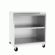 Meuble bas inox ouvert 600x600 mm sur roulettes PREMIUM - GOLDINOX - gris inox 3701770808700