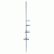 MSV Étagère de douche télescopique msv en métal avec 4 tablettes couleur argentée 25,5 x 32,5 x 250 cm - argenté métal MS061