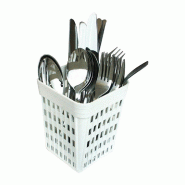 Panier de lavage pour couverts 10,7x10,7x14cm polypropylène blanc