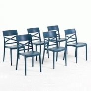 RATTATAN Set 6 Chaises en polypropylène avec fibre de verre empilables pour extérieur et jardin, bar et restaurant, cuisine design moderne - MARTINA RATTATAN Set 6 Chaises en polypropylène avec fibre de verre empilables pour extérieur et jardin, bar et restaurant, cuisine design moderne - MARTINA