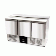 Saladette réfrigérée compacte 3 portes PREMIUM - GOLDINOX - gris 3701770829569