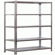 SimonRack Rayonnage métallique, 2000x1000x300 mm, 5 niveaux, tablette métallique, 180 kg au point de flexion, Galvanisé - Simonclick - métal 84351