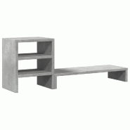 Support de moniteur table meuble bureau et organisateur de bureau bois d'ingénierie gris 02_0044955 - gris Bois massif 3000220440348