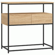 Table console Chêne Sonoma 75x40x75 cm Bois d'ingénierie Modèle Atlas Frame Pro - 834156