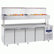 Table de préparation réfrigérée avec 4 portes GN et superstructure 12x GN 1/3 2330x700x1420 mm - VIRTUS - 0615402178310