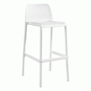 Tabouret LIBERTY en polypropylène style moderne pour extérieur - TIGAONE - blanc 3701680300677