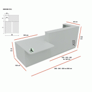 Bureau d'accueil mixte avec PMR Delta Plus - Mobel Linea - 202, Droite, Noir