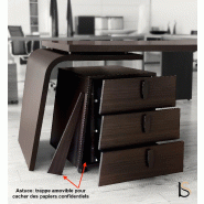 Caisson mobile pour bureau Larus - Dellarovere - Gauche, Chêne foncé_0