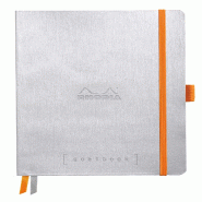 Carnet souple Goalbook Rhodiarama argent A5, 240p./120 feuilles ivoire 90 g/m², dot grid - argenté 117741C