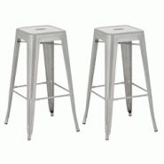 Décoshop26 - Lot de 2 tabourets de bar style industriel en métal avec repose-pieds gris TDB10118 - gris 3001355920361 Décoshop26 - Lot de 2 tabourets de bar style industriel en métal avec repose-pieds gris TDB10118 - gris 3001355920361