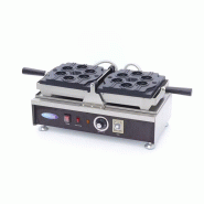 Gaufrier professionnel 6 cake pops - rotatif - inox - thermostat réglable