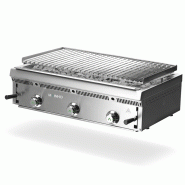 Grill pierre de lave à gaz avec grille acier inox 900 x 550 mm | Mainho PBI90