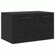 Helloshop26 - Armoire murale moderne avec 2 étagères 60 x 36,5 x 35 cm design épuré salle de bain en bois d'ingénierie chêne noir 02_0052496 - n