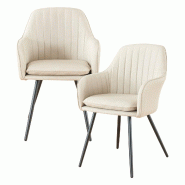 Helloshop26 - Lot de 2 chaises de salle à manger salon design moderne cuisine 86 x 57 x 59 cm beige 03_0009625 - 3000224789535