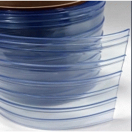 Lanière PVC souple bleu azure nervuré et opaque - 200 x 3 mm - Isolation thermique - pour portes à lanières_1