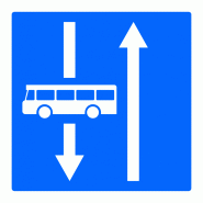 Panneau indication C24a - Conditions particulières de circulation par voie sur la route - Bus Panneau indication C24a - Conditions particulières de circulation par voie sur la route - Bus