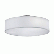 Plafonnier 3xE27, max. 60W, Tissu blanc, Nickel mat - Trio - Hotel - blanc 4017807256536