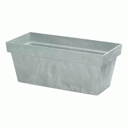 Prosperplast - Pot CUBE CASE BETON EFFECT 8 L - 39,2x18,2x16 cm, gris béton - gris plastique polypropylène ZA3165