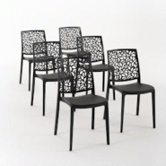 RATTATAN Set 6 Chaises en polypropylène avec fibre de verre empilables pour extérieur et jardin, bar et restaurant, cuisine design moderne - ANNA - RATTATAN Set 6 Chaises en polypropylène avec fibre de verre empilables pour extérieur et jardin, bar et restaurant, cuisine design moderne - ANNA -