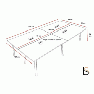Table de réunion rectangulaire Ogi A - MDD - Non, Anthracite, Blanc_0