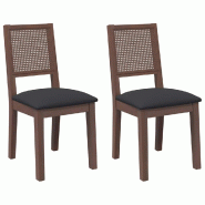 VidaXL Chaises à manger coussins 2 pcs marron bois massif caoutchouc Modèle Vega Smart Plus - 4102477