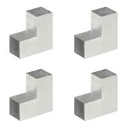Vidaxl connecteurs de poteau 4 pcs forme en l métal galvanisé 91x91 mm 145470