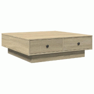 VidaXL Table basse Chêne sonoma 90x90x28 cm Aggloméré Modèle Nova Élite - 848089