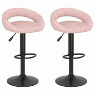 VidaXL Tabourets de bar lot de 2 rose velours Modèle Nova Épuré - 333274